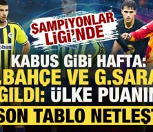 Devler Ligi'nde kabus gibi hafta! F.Bah&ccedil;e ve G.Saray dağıldı: &Uuml;lke puanında son tablo...