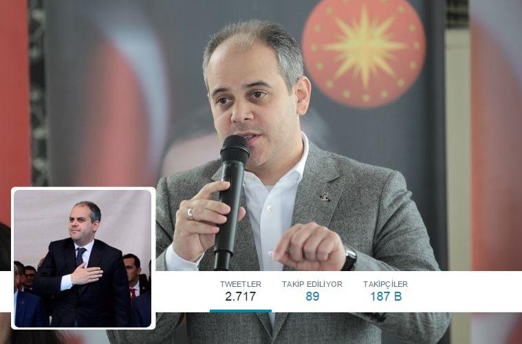 <p>Gençlik ve Spor Bakanı Akif Çağatay Kılıç: 187 bin</p>

<p><strong><a href="https://twitter.com/ackilic76" target="_blank"><span style="color:rgb(255, 255, 0)">TAKİP ET</span></a></strong></p>
