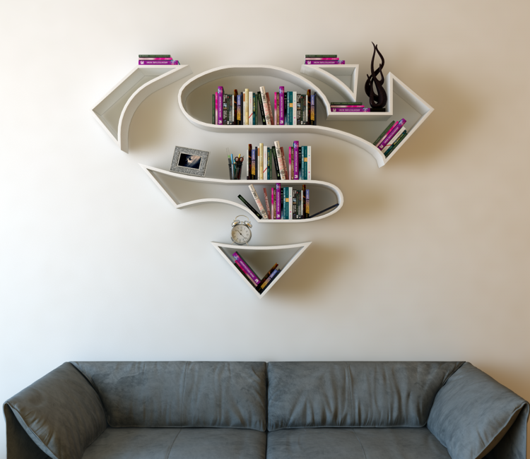 <p>Endüstriyel tasarımcı Burak Doğan, süper kahramanların logolarını kullanarak kitaplıklar tasarlıyor.</p>

