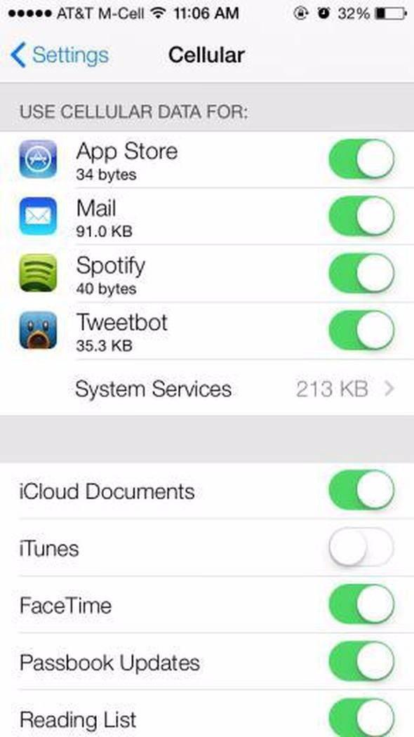 <p>iOS 7’den önceki sürümler, uygulama bazında veri kısıtlaması olmadığı için sık sık eleştiriliyordu. Yeni işletim sistemiyle beraber istenmeyen uygulamaların veri çekmesi engellenebiliyor. Örneğin sadece ‘Foursquare’ uygulamasının veri kullanması kısıtlanabiliyor.</p>
<p> </p>