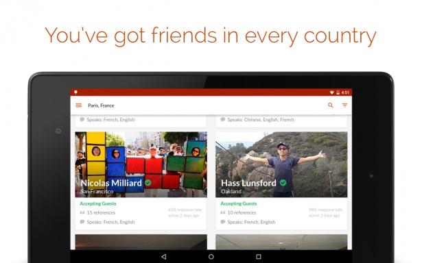 <p><strong>Couchsurfing Travel App</strong> <br />
<br />
Henüz Türkçe desteği bulunmayan Couchsurfing Travel App ile “Couchsurfing” hizmeti vermek veya almak mümkün. Lokasyon tabanlı çalışan uygulama ile couchsurfing topluluğuna giriş yapabilir, kendiniz gibi gezgin arkadaşlar edinebilir ve gezilecek yerler hakkında bilgi edinebilirsiniz. Özellikle yurtdışında çok popüler olan ve ülkemizde de gitgide adından söz ettiren couchsurfing’e ilgi duyanlar için güzel bir uygulama. Fakat uygulamada zaman zaman giriş yapamama, arkadaş listesine ulaşamama ve mesajlaşma sorunları yaşanıyor. Biraz daha geliştirilmeli. </p>
