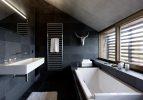 Banyo dekorasyonunda siyah şıklığı