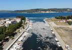 Çanakkale'de tedirgin eden görüntü! Sarıçay, deniz salyasına teslim!