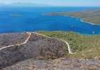Bodrum ve Milas'ta yanan ormanlık alanlar havadan görüntülendi