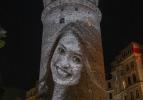 Şehit öğretmenlerin isimleri Galata Kulesi'ne yansıtıldı