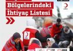 Kızılay bölgede ihtiyaç duyulan malzemelerin listesini güncelledi
