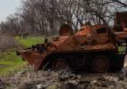 Ukrayna'da çatışma bölgesinde savaşın izleri