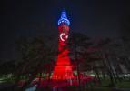 Beşiktaş Deniz Müzesi ve Beyazıt İtfaiye Kulesi Türk bayrağı ile ışıklandırıldı