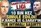 Şampiyonlar Ligi 10 bin kez sim&uuml;le edildi! F.Bah&ccedil;e ve G.Saray&rsquo;ın tur ihtimali şaşırttı