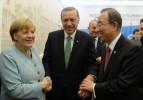 Erdoğan, Merkel ve Ban'ın keyifli sohbeti