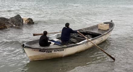 İznik G&ouml;l&uuml;'nde balık&ccedil;ının ağına takılanı duyan kıyıya akın etti