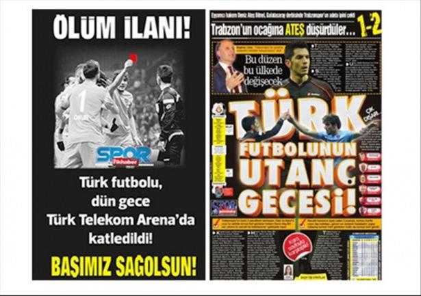 <p><strong>Galatasaray'ın Trabzonspor'la oynadığı maçta hakemin verdiği kararlar tartışılmaya devam ederken, Trabzon yerel basını, Deniz Ateş Bitnel'i yerden yere vurdu.</strong></p>
