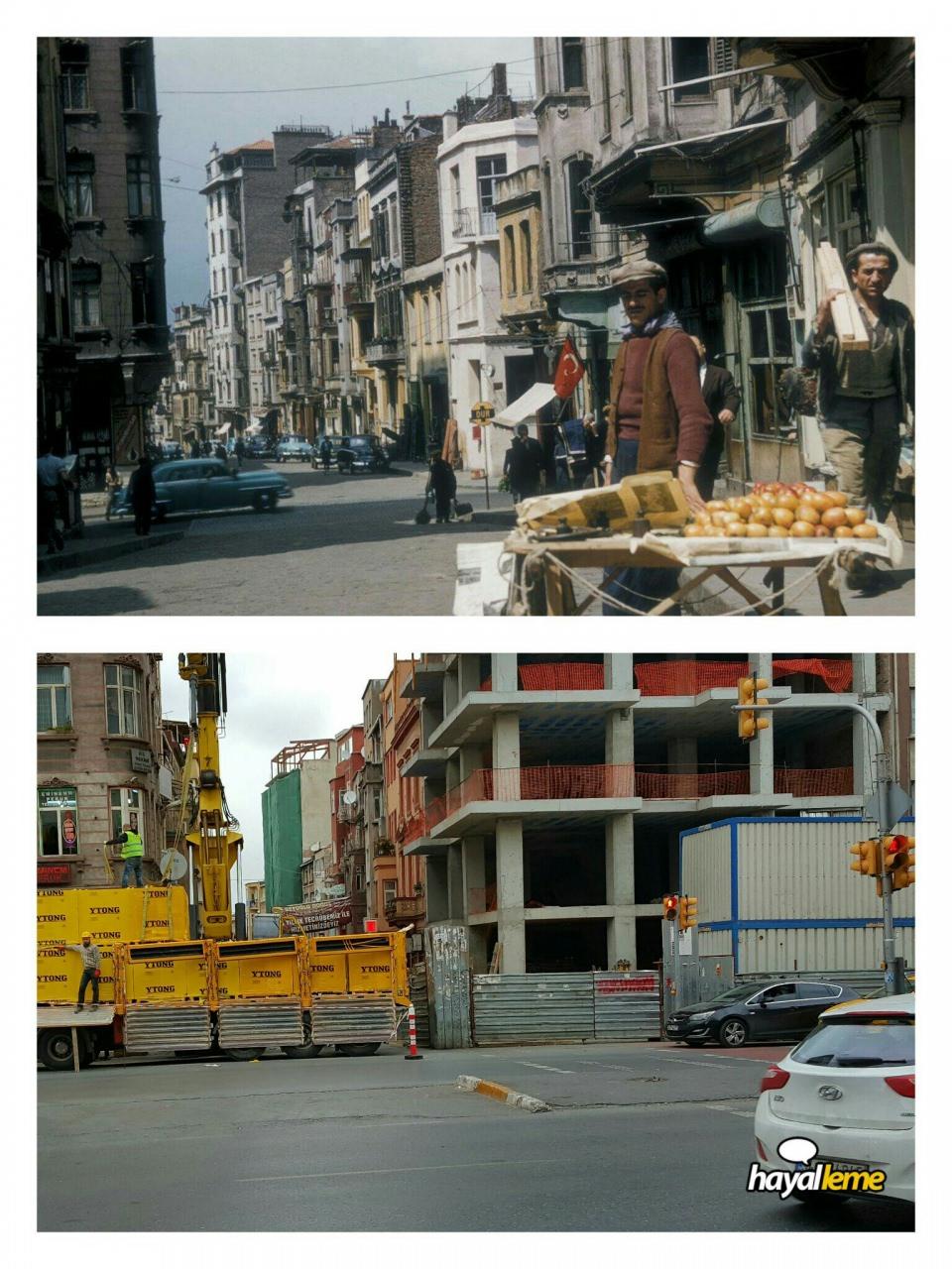 <p>60 yıl önce ve günümüzde aynı yerden Tarlabaşı</p>