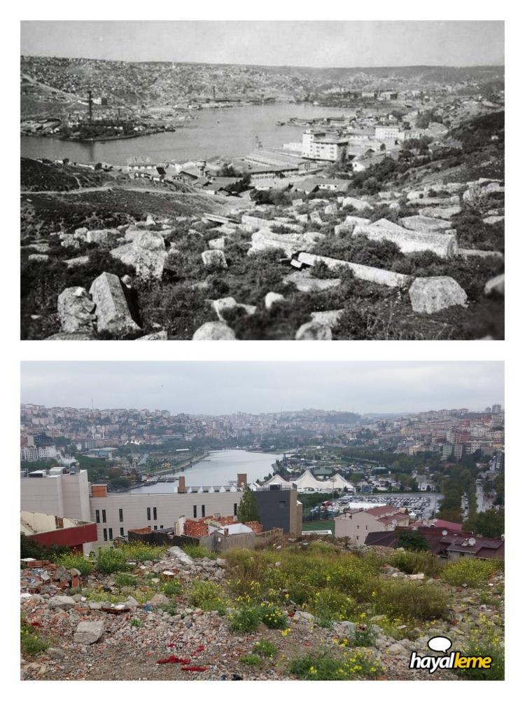 <p>Bademlik'ten Haliç'e bakış. (Halıcıoğlu sırtları)</p>

