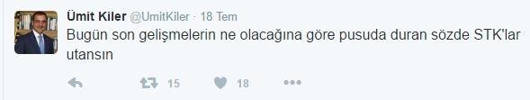 <p>Kiler, Gezi olaylarına destek verip darbe girişimine ses çıkarmayanları eleştirdi.</p>
