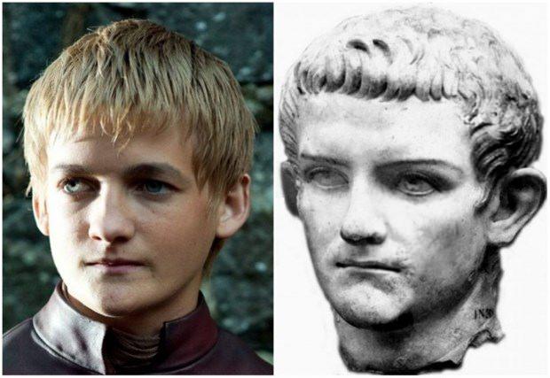 <p>Jack Gleeson ve Roma İmparatoru Caligula</p>
