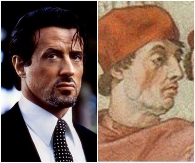 <p>Sylvester Stallone ve Papa 9. Gregory </p>
