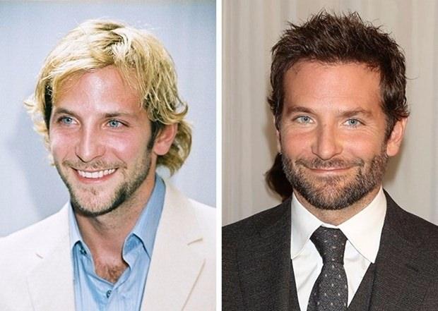 <p>Bradley Cooper</p>

<p>ABD'li oyuncu, gençlik yıllarında farklı tarzları denedi. Artık 41 yaşında olan oyuncu imajını daha olgun erkek görünümüne dönüştürdü.</p>
