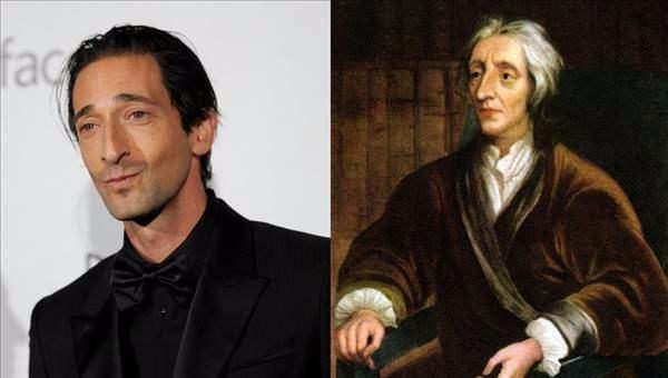 <p>Adrian Brody ve 17. yy'dan İngiliz filozof John Locke</p>
