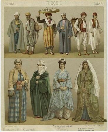 <p>Türk erkek-kadınların giyim kuşamları<br />
</p>