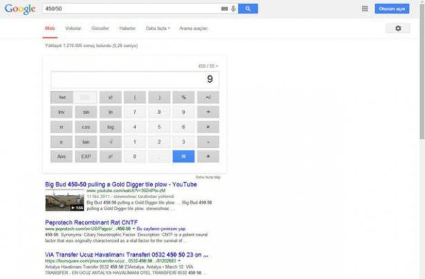 <p>Google Hesap Makinesi Google arama çubuğunun bir hesap makinesi olarak kullanıldığını biliyor muydunuz? Sıkıcı ve uzun matematik işlemlerinizde Google’dan biraz yardım alabilirsiniz.</p>

<p> </p>
