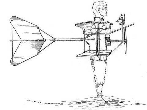 <p><strong>Uçma aparatı</strong><br />
<br />
1917'de yapılan bu tek kişilik uçma aparatı, omuzlara takılan bu cihazla çalışıyor. Patent sahibinin bu aparat ile uçmayı başarıp, başarmadığı ise bilinmiyor.</p>
