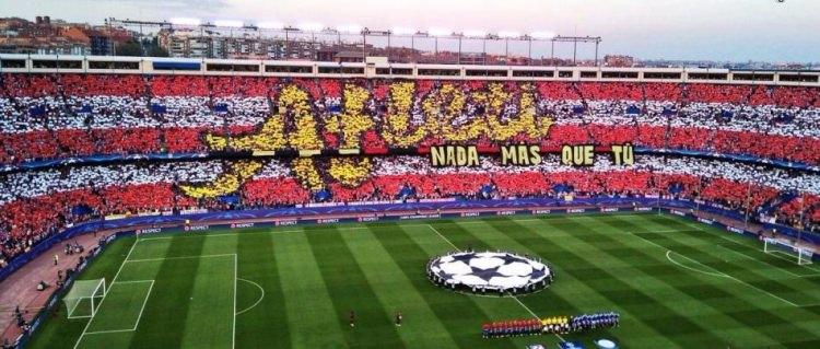 <p>Atletico Madrid taraftarı, Leicester City maçına özel koreografi yaptı.</p>