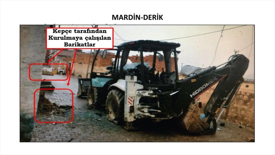 <p>Mardin Derik'te Kale Mahallesi Atatürk Caddesi üzerinde kepçe ile çukur kazılmaya çalışıldığı belirlendi. Çukur kazması ve barikat kurmasının engellenmesi için müdahale edilen kepçenin Derik Belediyesine ait olduğu tespit edildi.</p>
