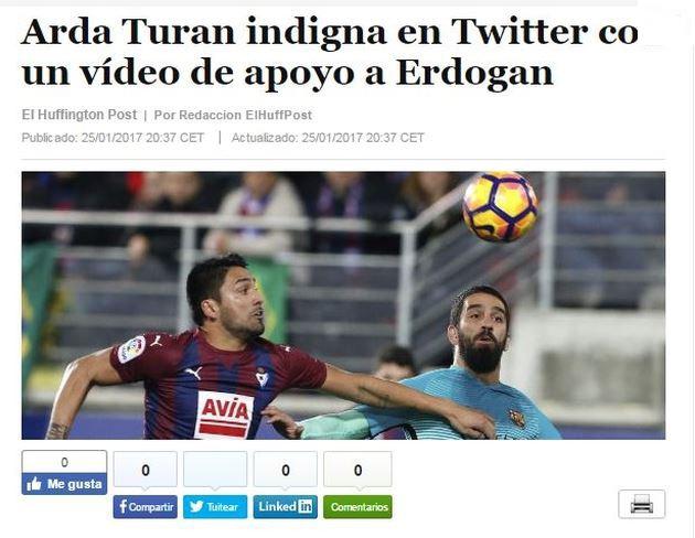 <p><strong>HUFFINGTON POST İSPANYA</strong></p>

<p>Arda Turan Twitter'dan Erdoğan'a destek videosu yayınladı.</p>
