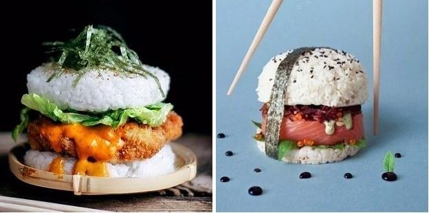 <p>Sushi-burgerler, son dönemde Instagram'da yükselişe geçen bir yemek trendi.</p>
