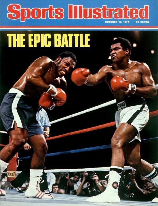 Boks tarihinin en unutulmaz dövüşlerden biridir. Ali, Thrilla in Manilla'da John Frazier'ı yere sermişti. Smokin' Joe 14. raunddan sonra maça devam edemedi...