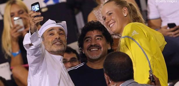 Efsane Maradona'nın Wozniacki heyecanı