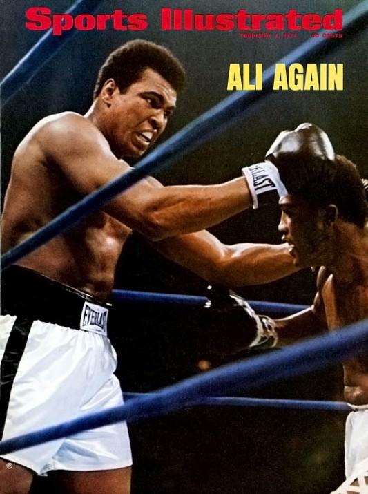 Ali'nin Frazier'a üstünlüğü... 1974'ün Ocak ayında, Madison Square Garden'da, 12 raundda (16-113 , 116-112 ve 115-114)