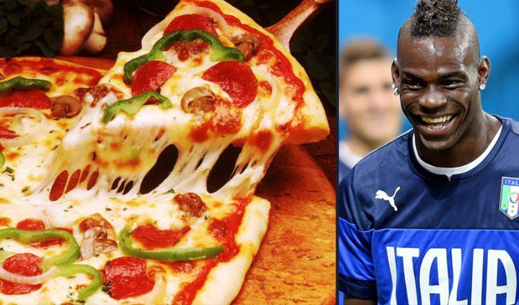<p>Mario Balotelli - Pizza<br />
<br />
İtalyanların şimarık çocuğu Mario Balotelli ise tam bir pizza tutkunu.</p>