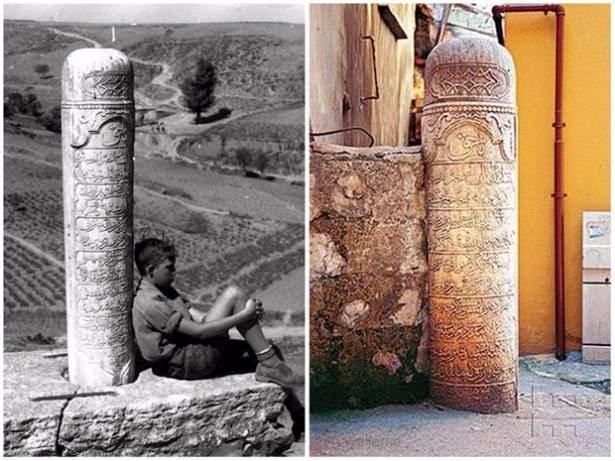 <p>Okmeydanı Hacı Beşir Ağa nişan taşı (1940'lı yıllar. SALT Arşiv/2004. Şinasi Acar)</p>
