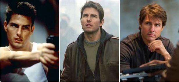 <p>Tom Cruise (33-43-53)<br />
Mission: Impossible / War of the Worlds / Mission: Impossible - Rogue Nation</p>
