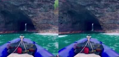 Nefes kesen video! İçinden şelale akan dünyanın en uzun deniz mağarası...