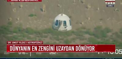 Jeff Bezos'un uzay yolculuğu! D&uuml;nyaya geri b&ouml;yle indi