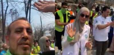 Haluk Levent ve Gamze &Ouml;z&ccedil;elik Manavgat'ta yangının bittiği noktaları gezdi