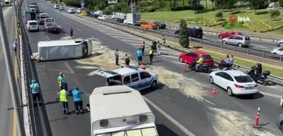 Son dakika haberi: Hali&ccedil;'te trafiği kilitleyen kaza