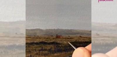 Yaptığı &ccedil;izimle adeta b&uuml;y&uuml;ledi! G&ouml;renler ger&ccedil;ek sanıyor...