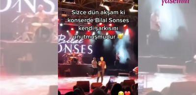 Şarkıcı Bilal Sonses sahnede s&ouml;zleri unuttu!