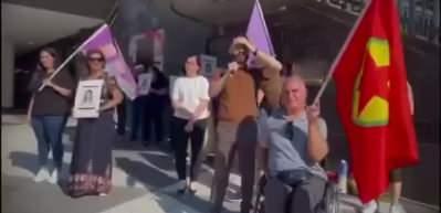 İsve&ccedil; HDP teşkilatının ter&ouml;ristbaşı &Ouml;calan'ın fotoğrafı altında klip yaptığı ortaya &ccedil;ıktı