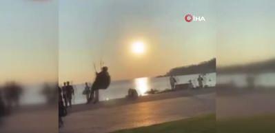 Festivaldeki paraş&uuml;t kazaları kameralara yansıdı