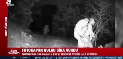 PKK'lı ter&ouml;ristleri fotokapan buldu, SİHA vurdu!