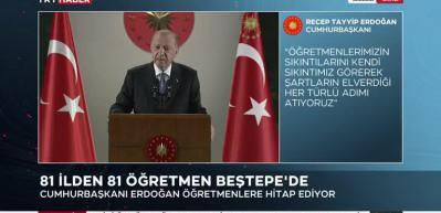 Başkan Erdoğan'dan &ouml;ğretmenlere 3600 ek g&ouml;sterge m&uuml;jdesi
