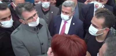Yine aynı manzara! Akşener'e soru soran vatandaşa saldırı!