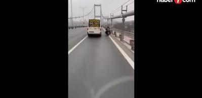 Fırtınada "Helal olsun" dedirten g&ouml;r&uuml;nt&uuml;ler! 15 Temmuz K&ouml;pr&uuml;s&uuml;'nde yaşandı