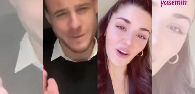 Kerem B&uuml;rsin ve Hande Er&ccedil;el aldıkları &ouml;d&uuml;le İngilizce konuşarak teşekk&uuml;r etti