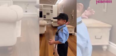 Alişan'ın oğlu Burak'tan polis taklidi